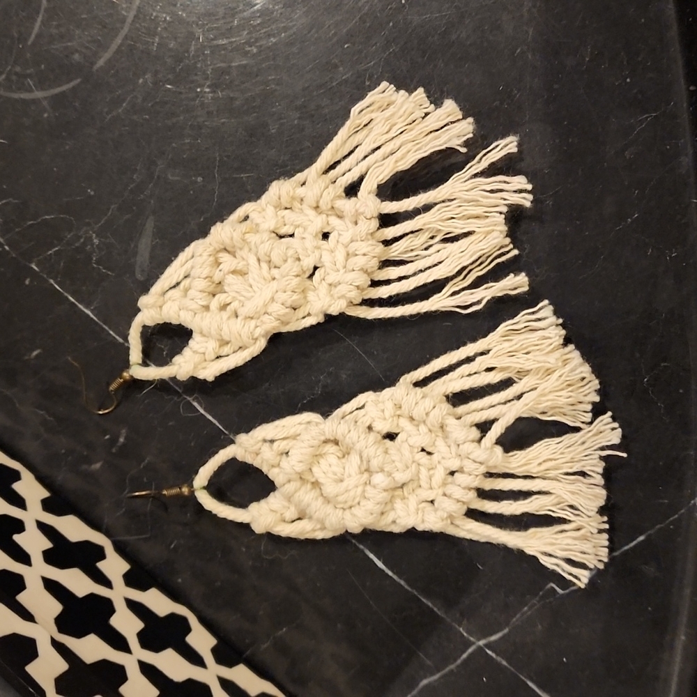 Macrame Boho Earrings - image 1